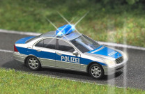 Busch H0 5615 Polizei Mercedes mit Beleuchtung - NEU