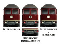 Umbauset H0 Br232 / Ludmilla Adapter und Beleuchtung - rotlicht innen - ESU