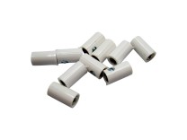 10 Stück Querlochstecker Buchse Kupplung Muffe 2,6mm weiß