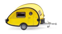 Wiking H0 1/87 009236 Wohnwagen (T@B) - gelb/schwarz - NEU