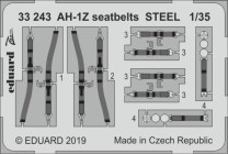 Eduard Accessories 1:32 33243 AH-1Z seatbelts STEEL for Academy