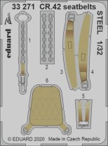 Eduard Accessories 1:32 33271 CR.42 seatbelts STEEL for ICM