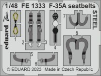 Eduard Accessories 1:48 FE1333 F-35A seatbelts STEEL 1/48 for TAMIYA