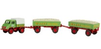 Set Edition Gerhardt Wandt Nr. 3 MB Unimog 402, zwei Anhänger und Kiesladung 