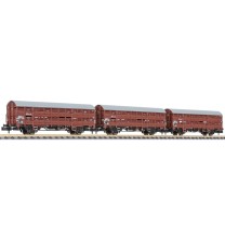 Liliput N L260140 3x Verschlagwagen Vlmms 63 ohne Bühne DB Ep.III - OVP NEU
