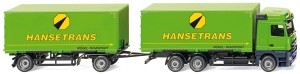 Wiking H0 1/87 057311 LKW MB Actros Wechselkoffer-Aufbau Hängerzug "Hansetrans" - OVP NEU