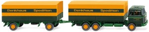 Wiking H0 1/87 045601 MB 2223 Pritschenhängerzug Denkhaus Spedition - NEU