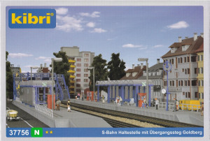 Kibri N 37756 Bausatz S-Bahn haltestelle mit Übergangssteg Goldberg - OVP NEU