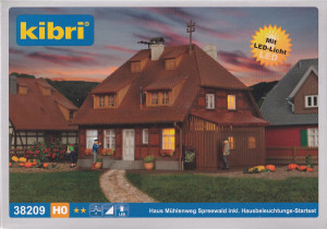 Kibri H0 38209 Bausatz Haus Mühlenweg Spreewald inkl. Hausbeleuchtungs-Startset - OVP NEU