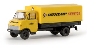 Brekina H0 1/87 37504 Hanomag-Henschel F 55 Pritsche Plane Dunlop - OVP NEU