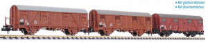 Liliput N L260133 3x Güterwagen Bremserbühne Gos 1404, DR, Ep.IV - OVP NEU