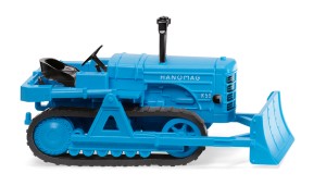 Wiking H0 1/87 84436 Hanomag K55 Raupenschlepper mit Räumschild - hellblau - OVP NEU