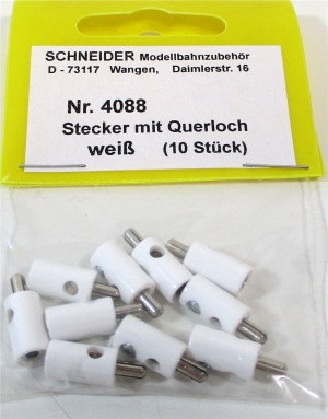 Schneider 4088 - Querlochstecker 10 Stück weiß  - OVP NEU