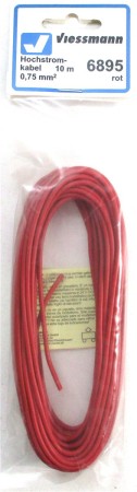 Viessmann 6895 Hochstrom-Kabel 0,75mm² 10 m Rot OVP - NEU