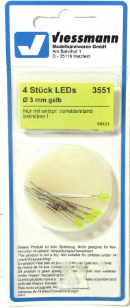 Viessmann 3551 4 Stück LED‘s 3mm gelb OVP - NEU