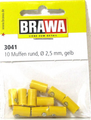 Brawa 3041 Muffen rund 2,5 mm gelb 10 StückOVP - NEU - 