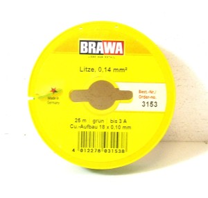 Brawa 3153 Litze 0,14mm² 25 m Grün bis 3A OVP - NEU -   (0,16€/1m)