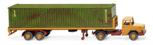 Wiking H0 1/87 055405 Magirus Deutz Flachpritschensattelzug Container - OVP NEU