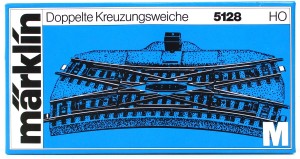 Märklin H0 5128 M-Gleis elektrische Kreuzungsweiche OVP (78K)