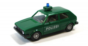 Wiking H0 1/87 PKW VW Golf 1 Polizei grün (61/09)