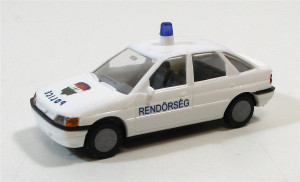 Busch H0 1/87 (5) Ford Escort GHIA Police Rendörseg (Ungarn)