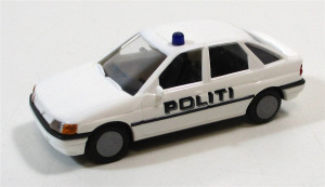 Busch 45728 H0 1/87 (2) PKW Ford Escort GHIA der dänischen Polizei