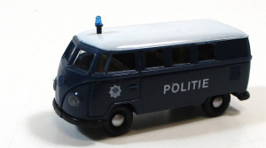 Brekina 10503 H0 1/87 VW T1 Bus Politie blau weiß