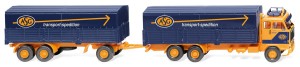 Wiking H0 1/87 043308 Pritschenhängerzug (Volvo F89) "ASG" - OVP NEU