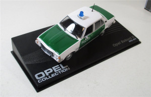 Modellauto 1:43 Opel Collection Rekord D Polizei OVP (1011E)