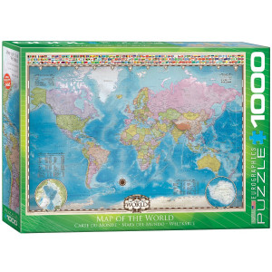 Eurographics Puzzle Weltkarte mit Flaggen 1000 Teile - NEU