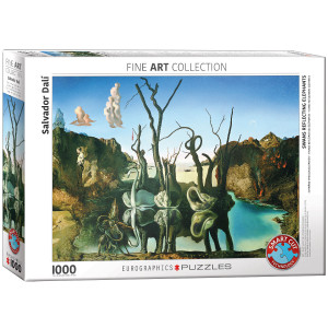Eurographics Puzzle Schwäne spiegeln Elefanten von Salvador Dalí 1000 Teile - NEU