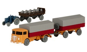 PMS H0 1/87 PMS 238981 Set Wiking-Verkehrs-Modelle 83 Büssing 4500 PrLZ, Lanz D 2016 und Landwirtschaftlicher Anhänger  - NEU