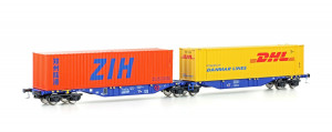 Mehano H0 90663 Containerwagen Sggmrss'90 CBR, Ep.VI, DHL/ZIH - NEU