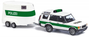 Busch H0 51936 Land Rover Discovery Polizei + Anhänger - NEU