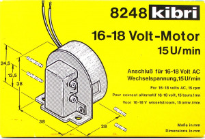 Kibri 8248 16-18 Volt-Motor 15U/min ohne OVP (Z146-1F)