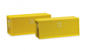 Herpa 1/87 053600-002 Zubeh. Baucontainer 2St, gelb - NEU