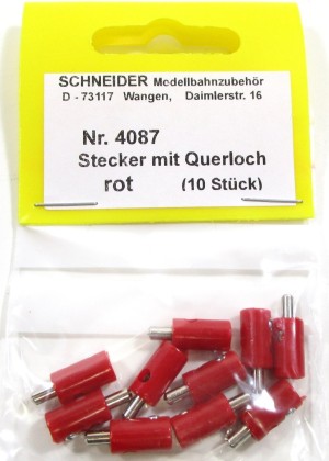 Schneider 4087 - Querlochstecker 10 Stück rot  - OVP NEU