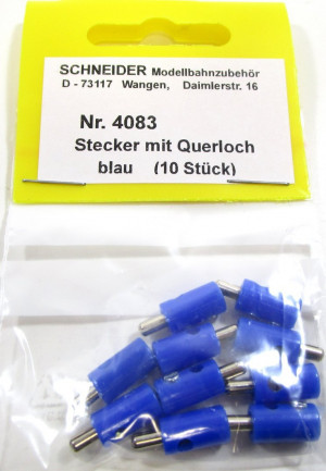 Schneider Z-H0 4083  Stecker mit Querloch blau (10 Stk) - NEU