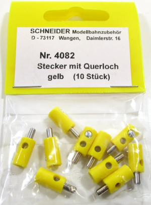 Schneider Z-H0 4082  Stecker mit Querloch gelb (10 Stk) - NEU