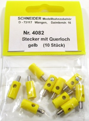 Schneider 4082 - Querlochstecker 10 Stück gelb  - OVP NEU