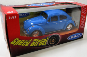 Modellauto 1:43 Welly Speed Street VW Käfer blau OVP (2342F)