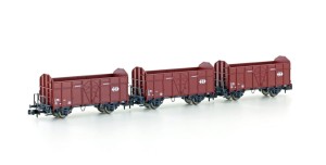 Hobbytrain N H24302 3er Set offene Güterwagen Fbkk SBB, Ep.IV, mit SBB Kreuz - NEU