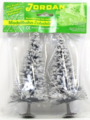 Jordan H0/N [80A] Modell-Schneetannen weiß beflockt 16 cm 2 Stück - OVP NEU