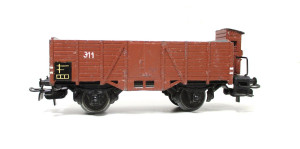 Märklin H0 311 Hochbordwagen aus Guss Metall mit grauer Ladefläche (2447G)