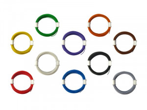 10x 10m Ring Miniaturkabel Litze flexibel LIVY 0,04mm²