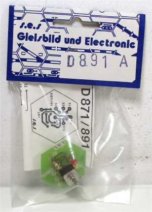 S.E.S GBS D-891A Ergänzungsplatine Gleissperrsignal 1 Schalter LED OVP (Z63-4g)