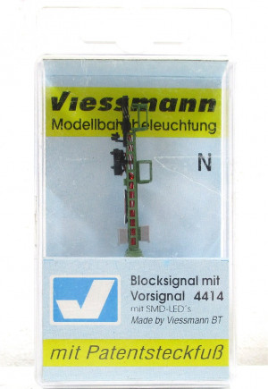 Viessmann 4414 N Licht-Blocksignal mit Vorsignal 6 LED's OVP (145-7g)
