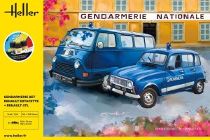 Heller 1:24 52325 STARTER KIT Gendarmerie Set Renault Estafette + Renault 4TL