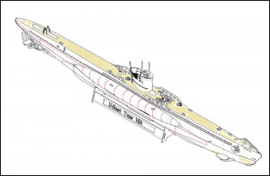 Hobby Boss 1:350 83503 DKM Navy Type VII-A U-Boat
