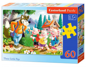 Castorland  B-06519-1 Three Little Pigs, Puzzle 60 Teile